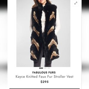 Fabulous Furs by Donna Slayers Faux Fur Vest